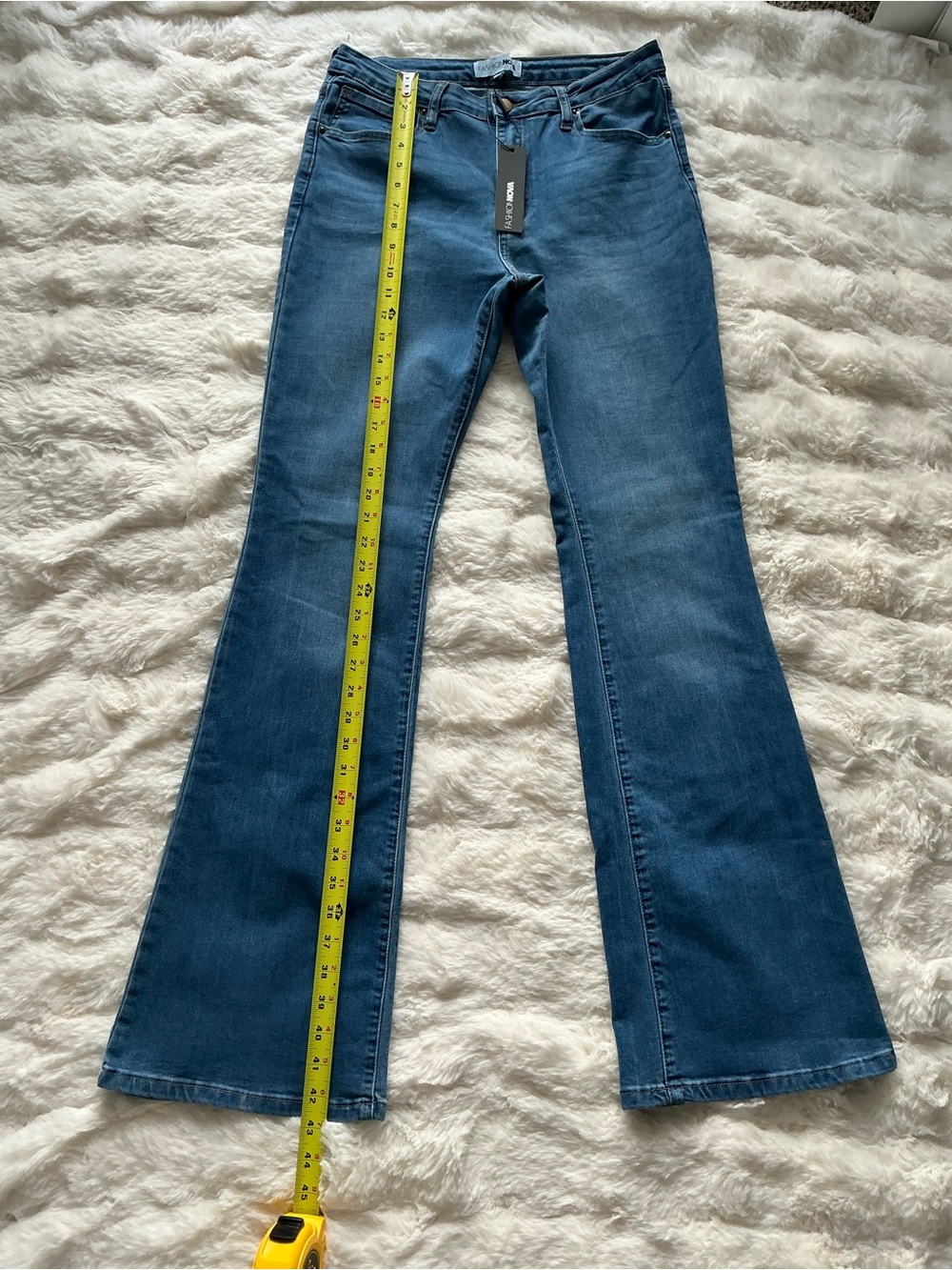 Fashion Nova Light Blue Flare Jeans - Picture 3 of 8